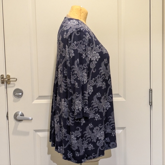 3/$30 GUC Blue Sky 2X Super Soft Bamboo 3/4 Sleeve Tee - Picture 3 of 6